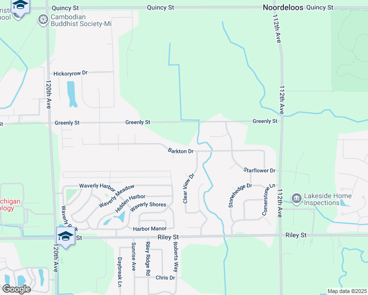 map of restaurants, bars, coffee shops, grocery stores, and more near 11537 Barkton Drive in Holland