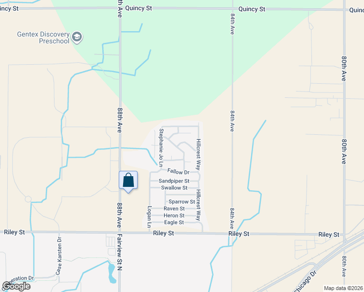 map of restaurants, bars, coffee shops, grocery stores, and more near 8574 Colter Drive in Zeeland