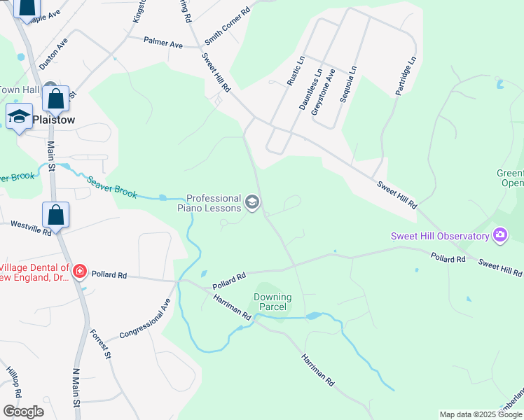 map of restaurants, bars, coffee shops, grocery stores, and more near 1 Seaver Brook Lane in Plaistow