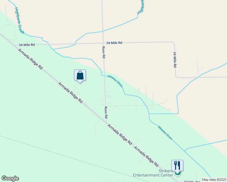 map of restaurants, bars, coffee shops, grocery stores, and more near 72340 Russ Rd in Richmond