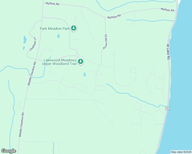 map of restaurants, bars, coffee shops, grocery stores, and more near Saint James Parkway in Canandaigua