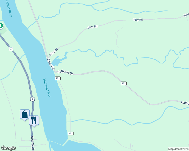 map of restaurants, bars, coffee shops, grocery stores, and more near 121 County Road 122 in Troy