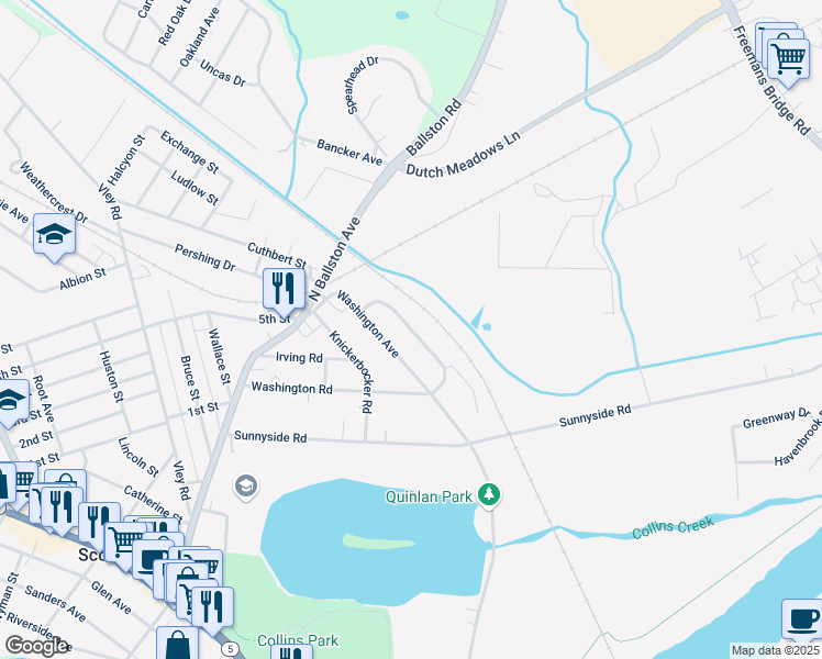 map of restaurants, bars, coffee shops, grocery stores, and more near Cambridge Manor Drive in Scotia