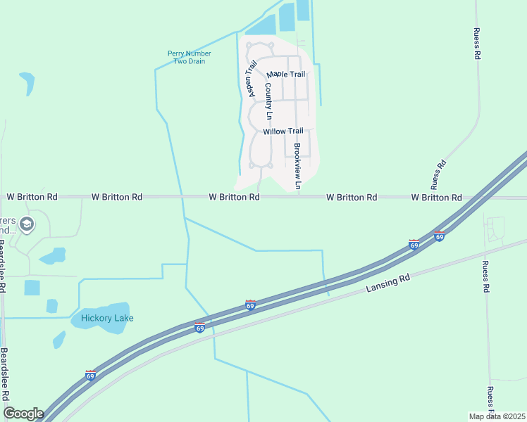 map of restaurants, bars, coffee shops, grocery stores, and more near 4689 West Britton Road in Perry