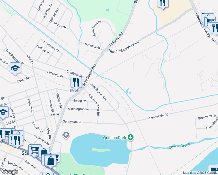 map of restaurants, bars, coffee shops, grocery stores, and more near 205 Cambridge Manor Drive in Scotia