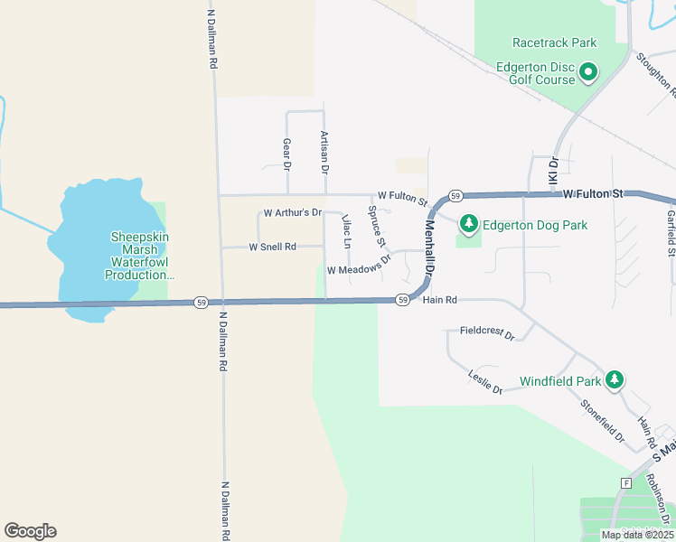map of restaurants, bars, coffee shops, grocery stores, and more near 2129 West Arthur's Drive in Edgerton