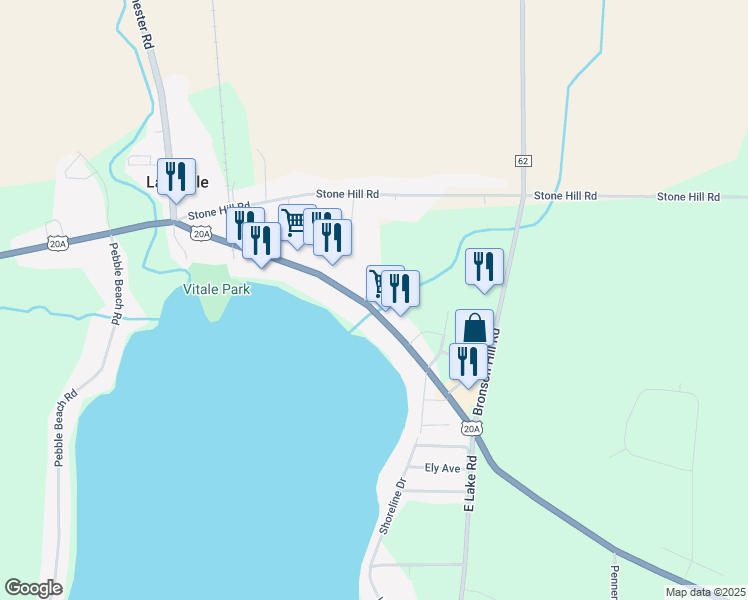 map of restaurants, bars, coffee shops, grocery stores, and more near 5931 Big Tree Road in Lakeville