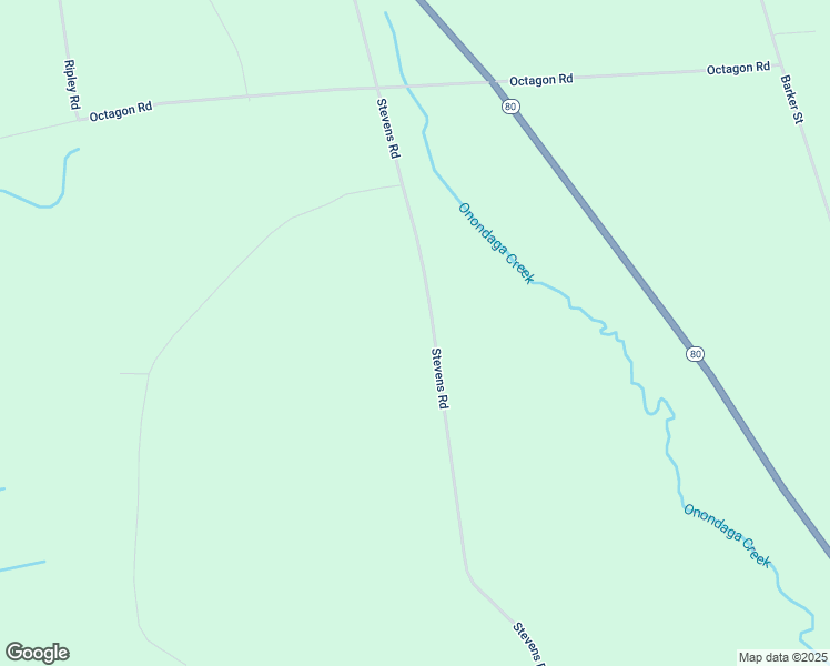 map of restaurants, bars, coffee shops, grocery stores, and more near 1283 Stevens Rd in Tully