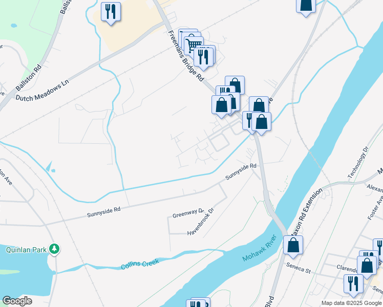 map of restaurants, bars, coffee shops, grocery stores, and more near 14 Sarnowski Drive in Schenectady