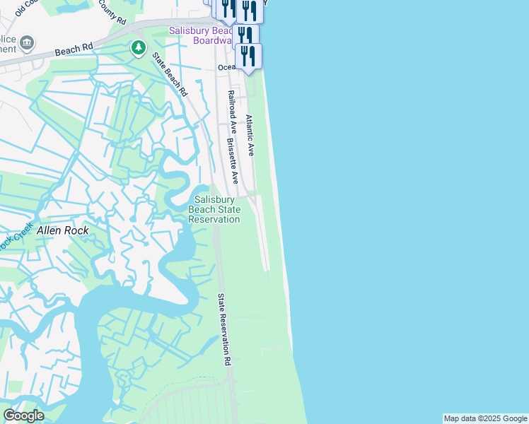 map of restaurants, bars, coffee shops, grocery stores, and more near 151 Atlantic Avenue in Salisbury