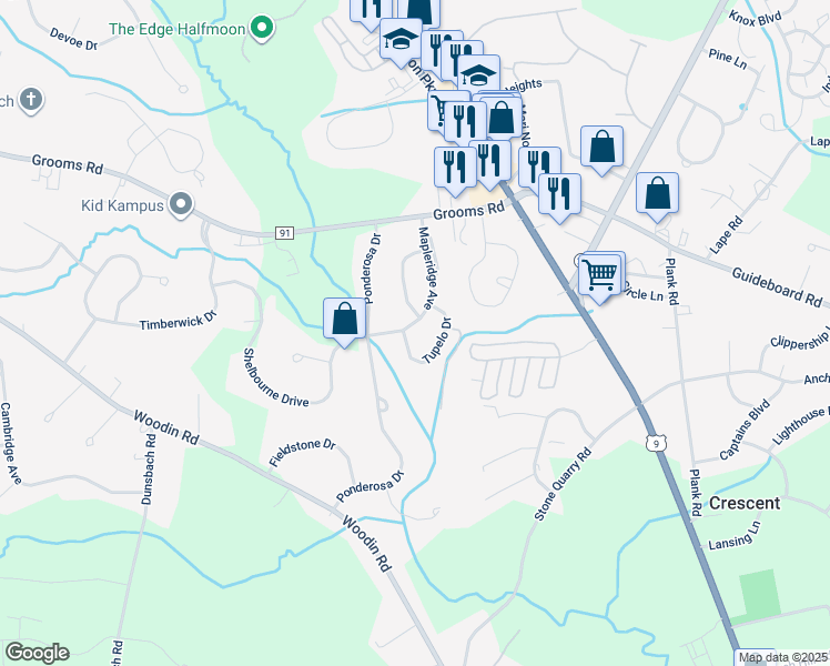 map of restaurants, bars, coffee shops, grocery stores, and more near 31B Mapleridge Avenue in Saratoga County