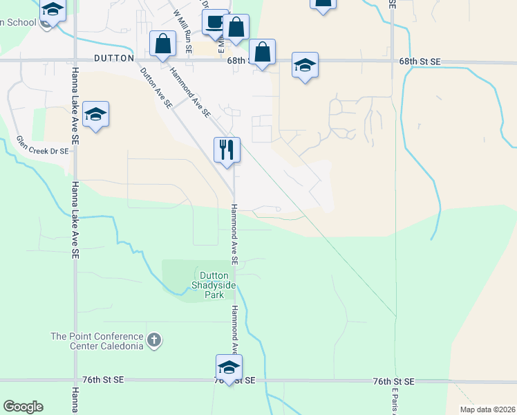 map of restaurants, bars, coffee shops, grocery stores, and more near 3735 Merriville Court in Grand Rapids