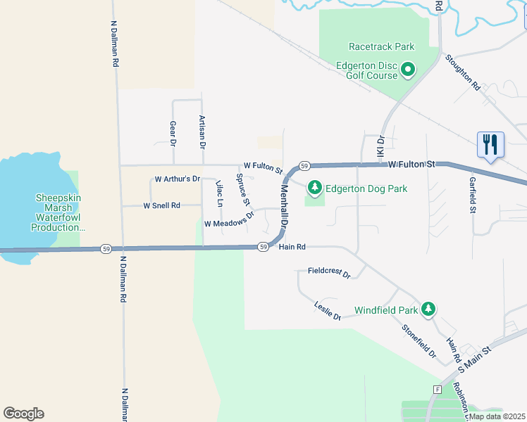 map of restaurants, bars, coffee shops, grocery stores, and more near 217 Menhall Drive in Edgerton
