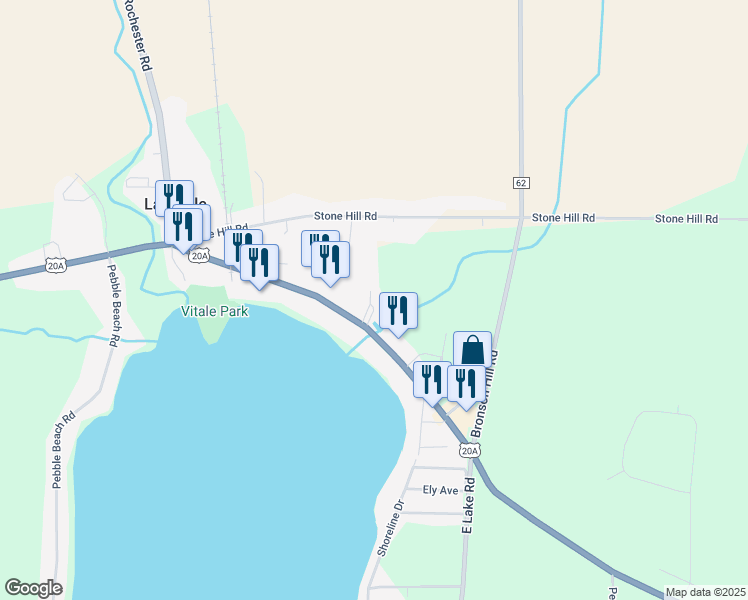 map of restaurants, bars, coffee shops, grocery stores, and more near 5931 Big Tree Road in Lakeville
