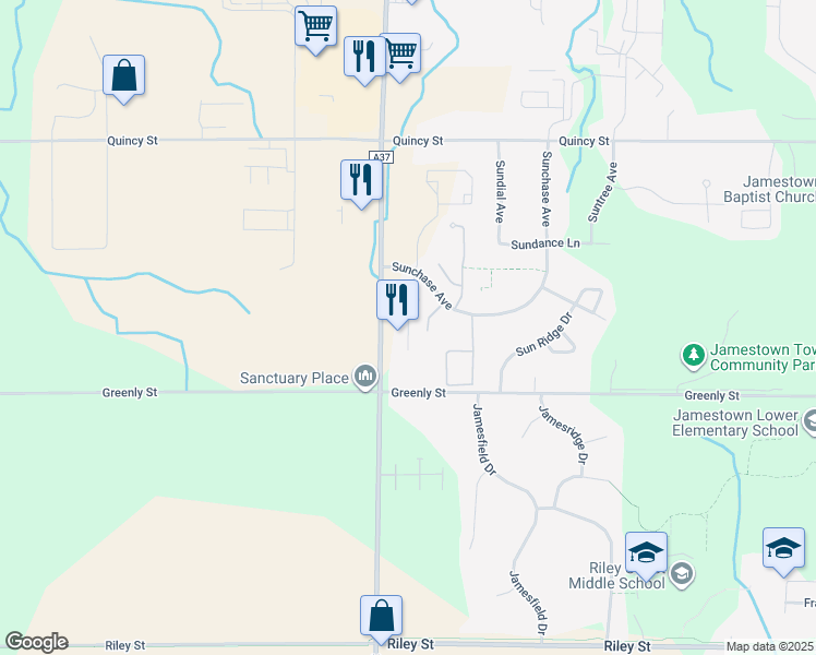 map of restaurants, bars, coffee shops, grocery stores, and more near 3708 Kaylee Lane in Hudsonville