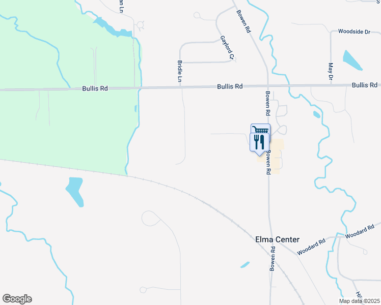 map of restaurants, bars, coffee shops, grocery stores, and more near 127 Hessland Court in Elma Center