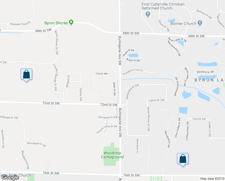 map of restaurants, bars, coffee shops, grocery stores, and more near 1763 Lisa Drive Southwest in Byron Center
