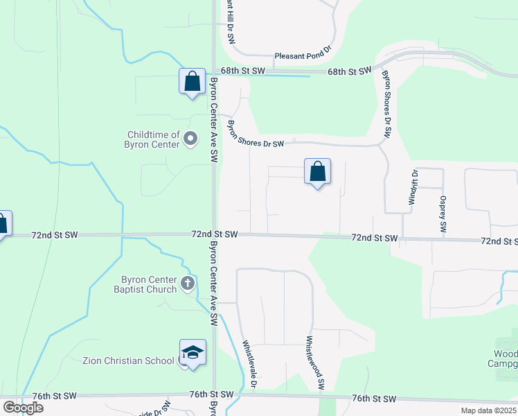 map of restaurants, bars, coffee shops, grocery stores, and more near 7150 Kelly Lee Drive Southwest in Byron Center
