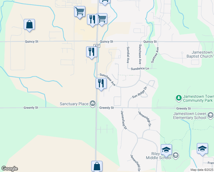 map of restaurants, bars, coffee shops, grocery stores, and more near 3708 Kaylee Lane in Hudsonville