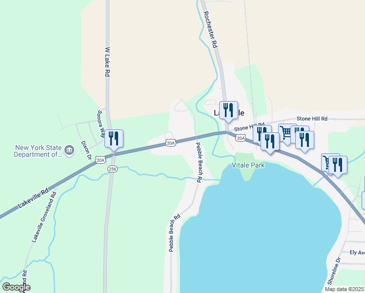 map of restaurants, bars, coffee shops, grocery stores, and more near 5708 Big Tree Road in Lakeville