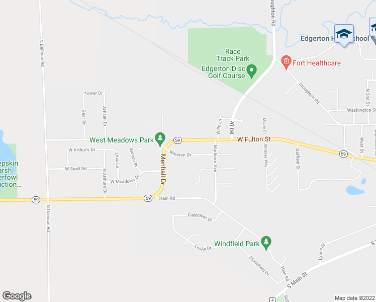 map of restaurants, bars, coffee shops, grocery stores, and more near 1248 Winston Drive in Edgerton