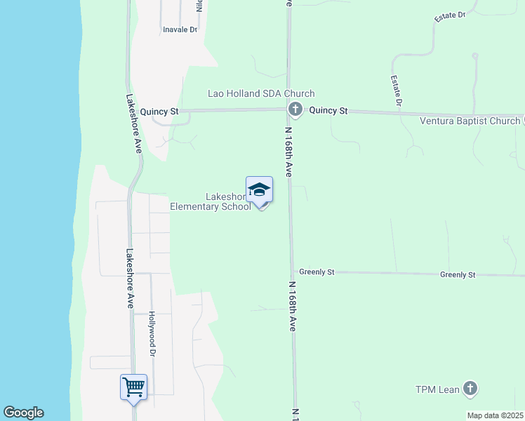 map of restaurants, bars, coffee shops, grocery stores, and more near 3765 North 168th Avenue in Holland