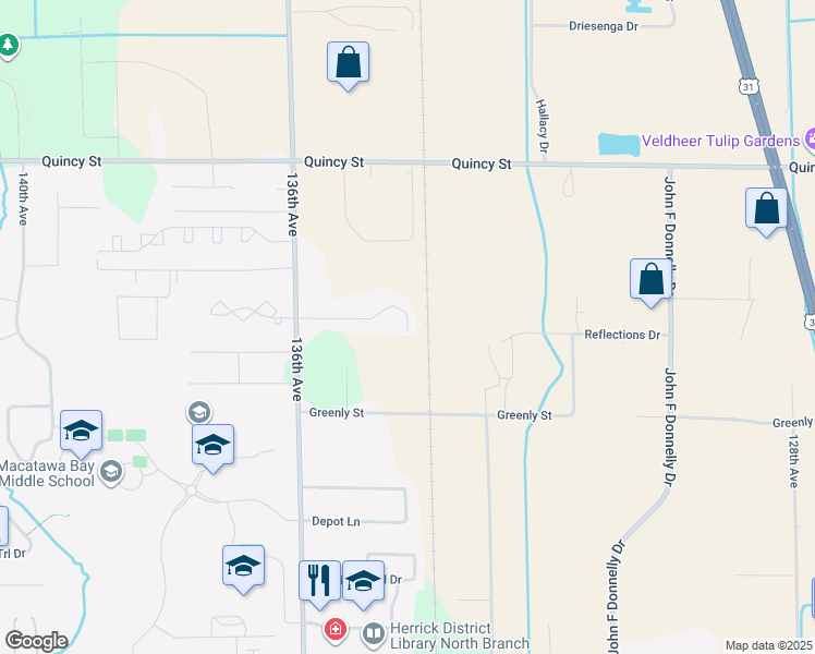 map of restaurants, bars, coffee shops, grocery stores, and more near 3772 Jill Avenue in Holland