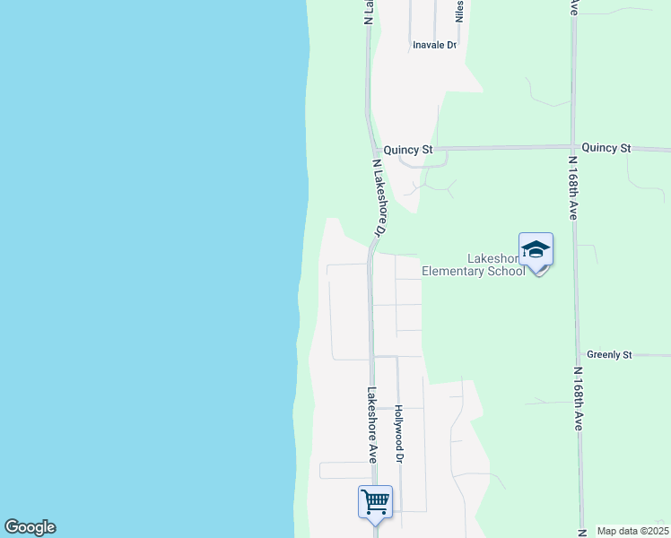 map of restaurants, bars, coffee shops, grocery stores, and more near 17245 Lake Court Drive in Holland