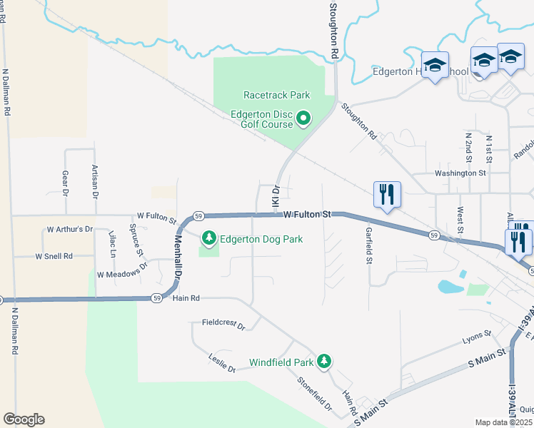map of restaurants, bars, coffee shops, grocery stores, and more near 1104 West Fulton Street in Edgerton