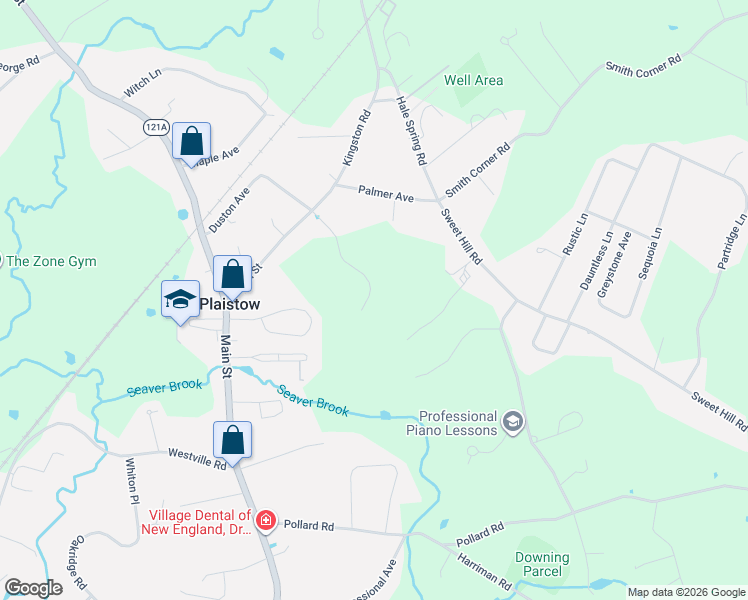 map of restaurants, bars, coffee shops, grocery stores, and more near 14 Cheney Lane in Plaistow