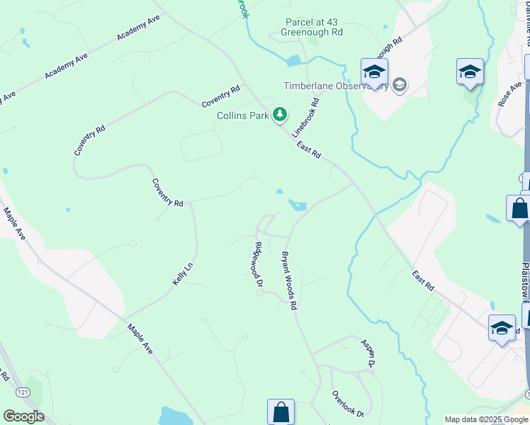 map of restaurants, bars, coffee shops, grocery stores, and more near 57 Ridgewood Drive in Atkinson