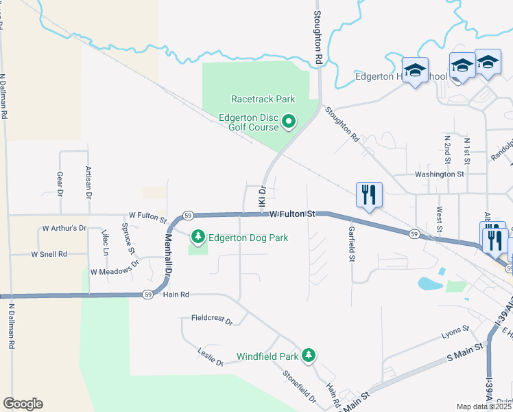 map of restaurants, bars, coffee shops, grocery stores, and more near 1104 West Fulton Street in Edgerton