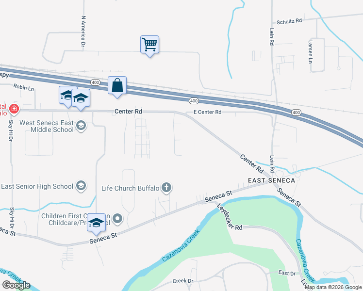 map of restaurants, bars, coffee shops, grocery stores, and more near 4 Diane Court in Buffalo