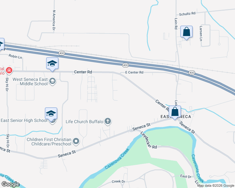 map of restaurants, bars, coffee shops, grocery stores, and more near 4 Diane Court in Buffalo