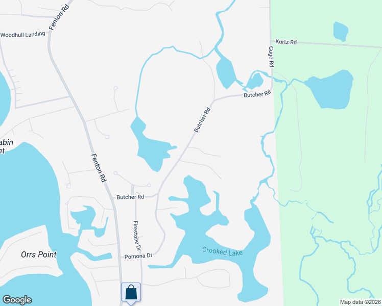 map of restaurants, bars, coffee shops, grocery stores, and more near 1265 Butcher Road in Fenton
