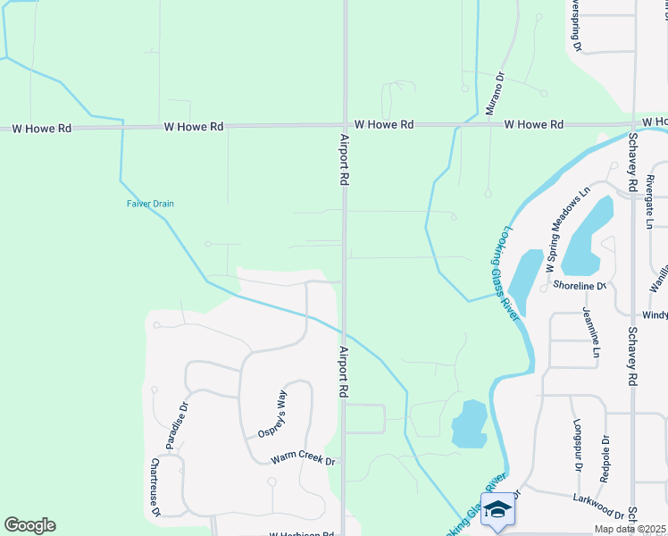 map of restaurants, bars, coffee shops, grocery stores, and more near 12380 Airport Road in DeWitt