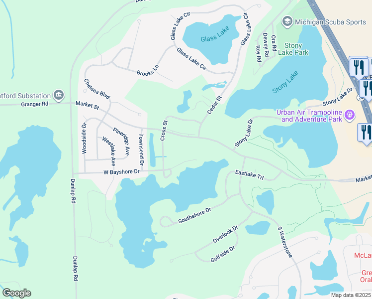 map of restaurants, bars, coffee shops, grocery stores, and more near 701 Market Street in Oakland County