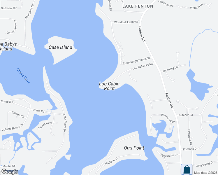 map of restaurants, bars, coffee shops, grocery stores, and more near 13173 Log Cabin Point in Fenton