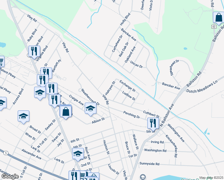 map of restaurants, bars, coffee shops, grocery stores, and more near 3 Cuthbert Street in Scotia