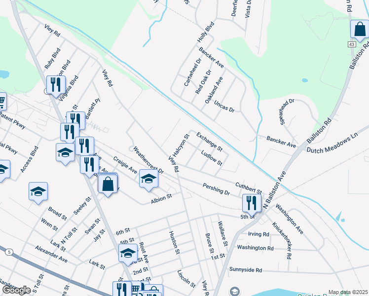 map of restaurants, bars, coffee shops, grocery stores, and more near 3 Cuthbert Street in Scotia