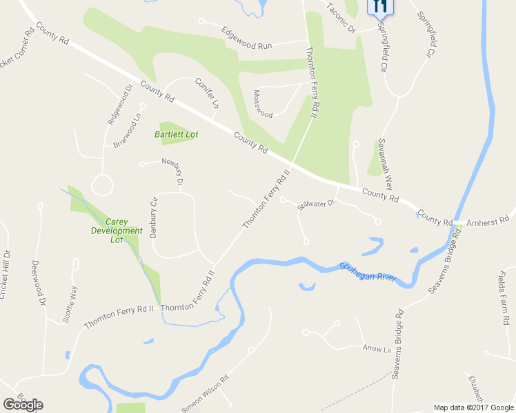 map of restaurants, bars, coffee shops, grocery stores, and more near 5 Mayhew Drive in Amherst