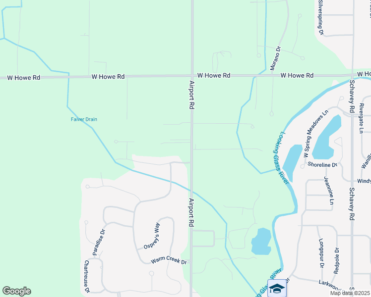 map of restaurants, bars, coffee shops, grocery stores, and more near 12380 Airport Road in DeWitt