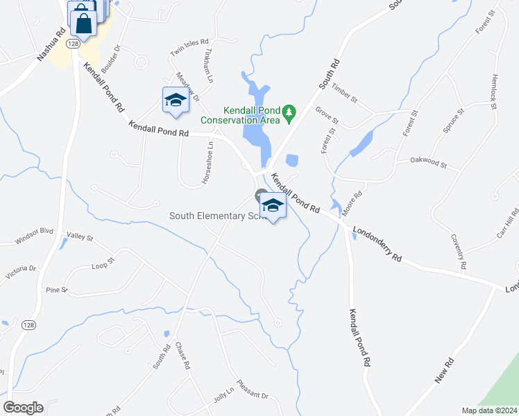 map of restaurants, bars, coffee shops, grocery stores, and more near 88 Londonderry Road in Londonderry