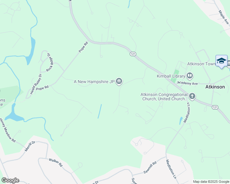 map of restaurants, bars, coffee shops, grocery stores, and more near 10 Bittersweet Lane in Atkinson