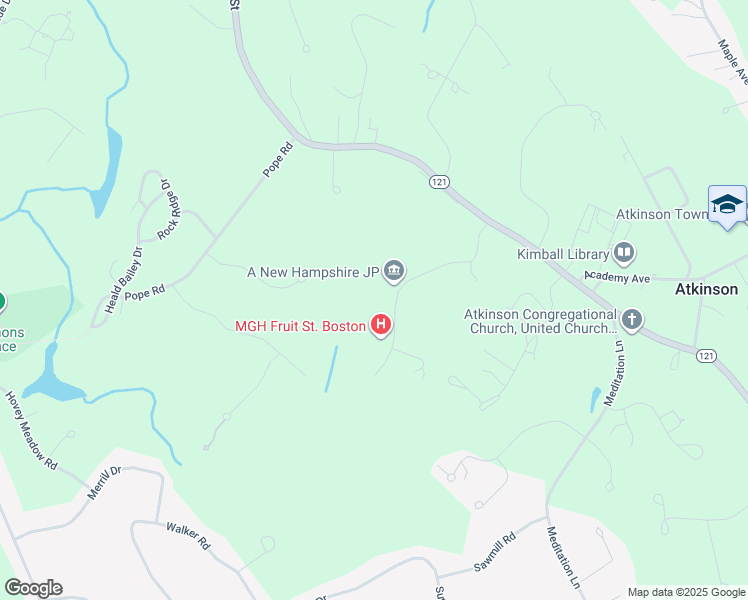 map of restaurants, bars, coffee shops, grocery stores, and more near 10 Bittersweet Lane in Atkinson