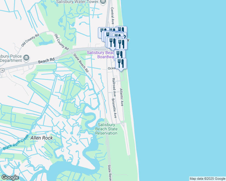 map of restaurants, bars, coffee shops, grocery stores, and more near 81 Cable Avenue in Salisbury
