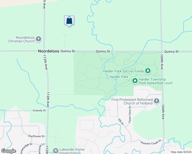 map of restaurants, bars, coffee shops, grocery stores, and more near Helder Park Trail in Zeeland