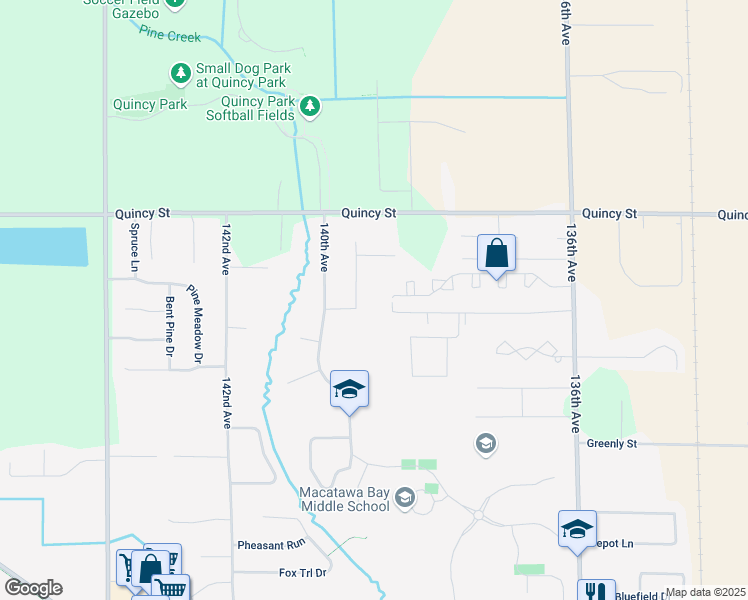 map of restaurants, bars, coffee shops, grocery stores, and more near 3844 Kerri Court in Holland