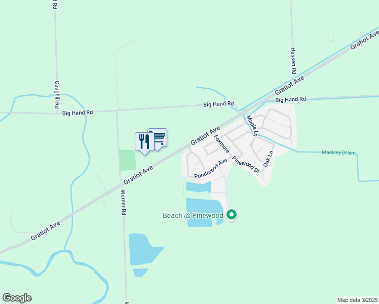 map of restaurants, bars, coffee shops, grocery stores, and more near 2130 Redwood Avenue in Columbus