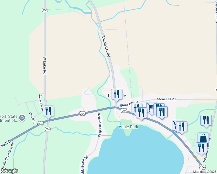 map of restaurants, bars, coffee shops, grocery stores, and more near 28 Creekview Circle in Lakeville